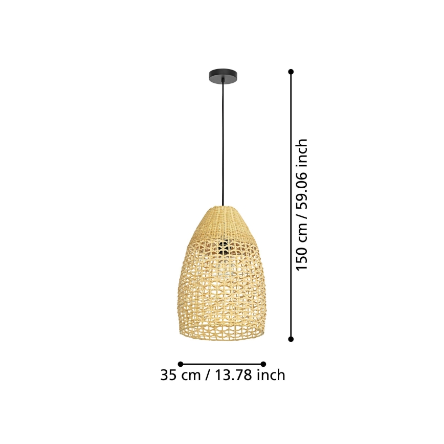 Eglo - Hängeleuchte 1xE27/40W/230V d 35 cm Bambus