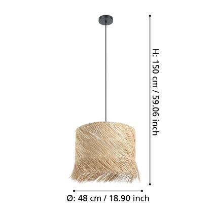 Eglo - Hängeleuchte 1xE27/40W/230V Rattan