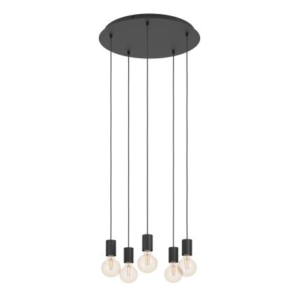 Eglo - Hängeleuchte 5xE27/40W/230V schwarz