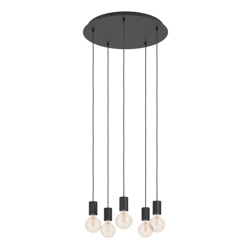 Eglo - Hängeleuchte 5xE27/40W/230V schwarz