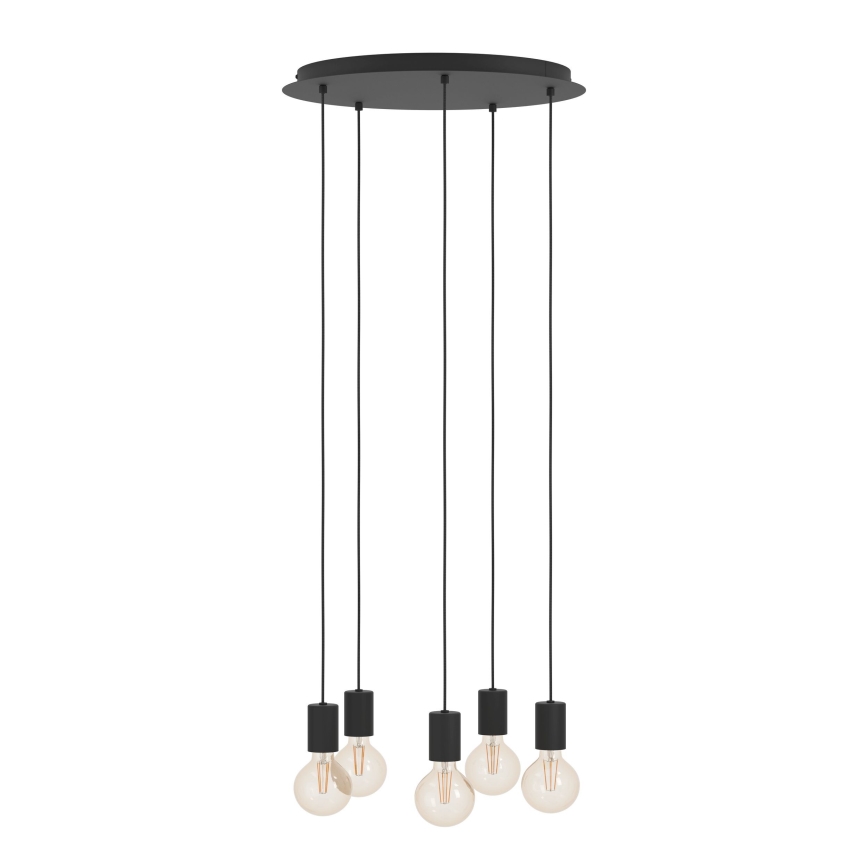 Eglo - Hängeleuchte 5xE27/40W/230V schwarz