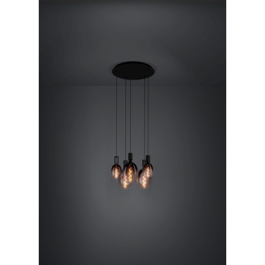 Eglo - Hängeleuchte 5xE27/40W/230V schwarz