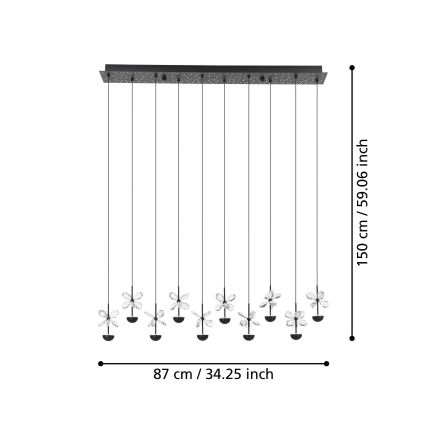 Eglo - Dimmbare LED-Hängeleuchte LED/23W/230V 3000K schwarz