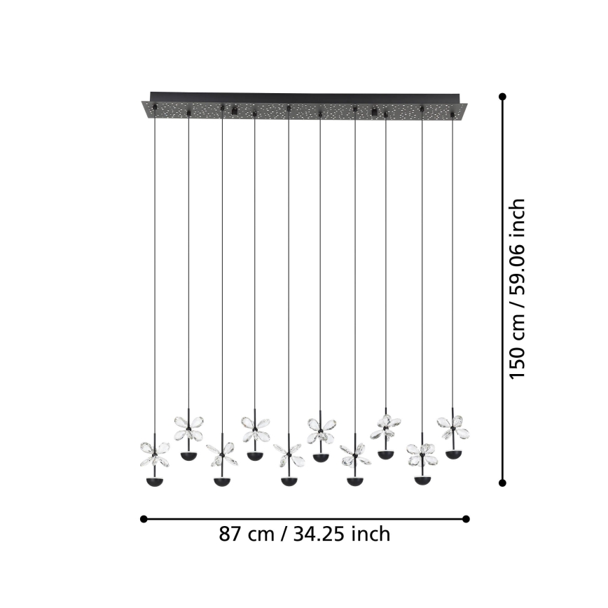Eglo - Dimmbare LED-Hängeleuchte LED/23W/230V 3000K schwarz
