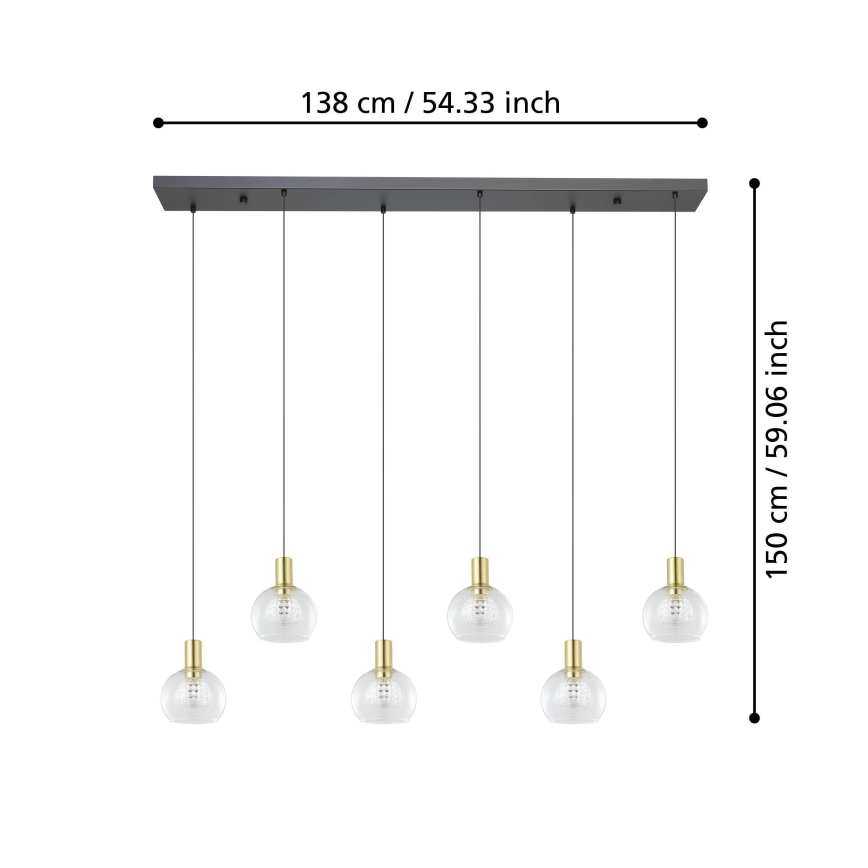 Eglo - Dimmbare LED-Hängeleuchte 6xLED/5,4W/230V 3000K golden
