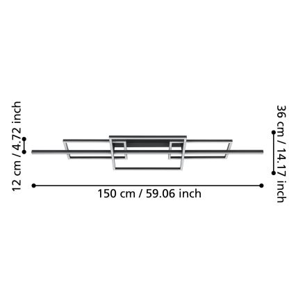 Eglo - Dimmbare LED-Anbauleuchte LED/34,5W/230V 3000K schwarz