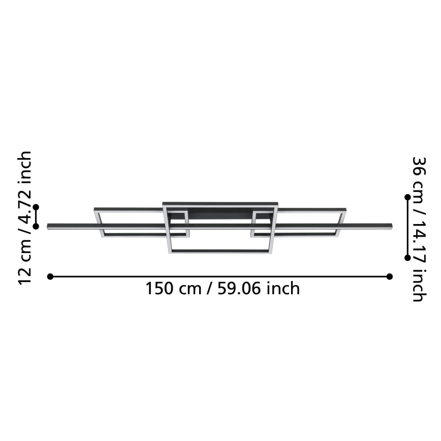 Eglo - Dimmbare LED-Anbauleuchte LED/34,5W/230V 3000K schwarz
