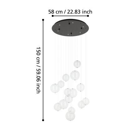 Eglo - Dimmbare LED-Hängeleuchte 6xLED/4,2W/230V 3000K klar
