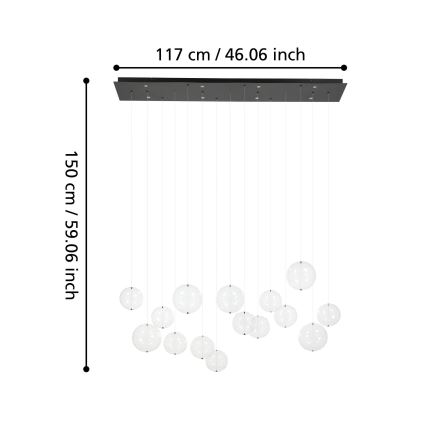 Eglo - Dimmbare LED-Hängeleuchte 8xLED/4,2W/230V 3000K klar