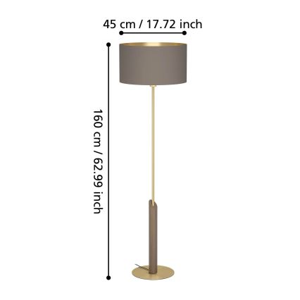 Eglo - Stehleuchte 1xE27/40W/230V braun/golden
