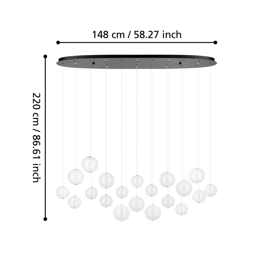 Eglo - Dimmbare LED-Hängeleuchte 8xLED/4,2W/230V 3000K klar