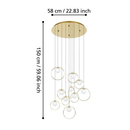 Eglo - Dimmbare LED-Hängeleuchte 10xLED/3W/230V 3000K d 58 cm golden
