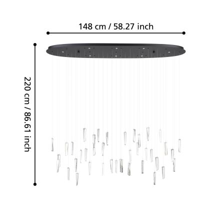 Eglo - Dimmbare LED-Hängeleuchte 8xLED/4,2W/230V 3000K klar