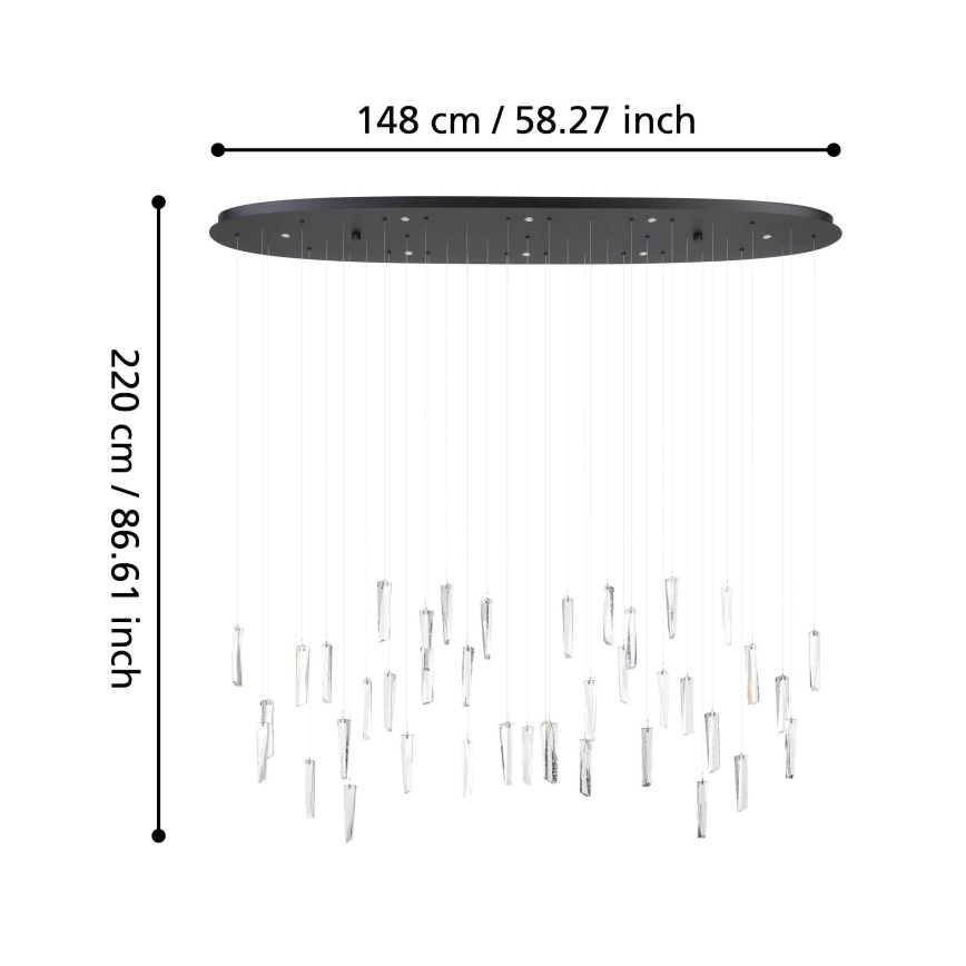 Eglo - Dimmbare LED-Hängeleuchte 8xLED/4,2W/230V 3000K klar