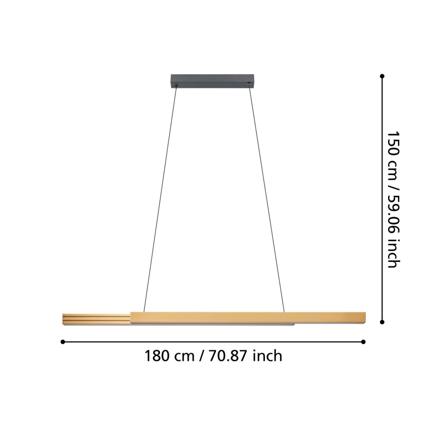 Eglo - Dimmbare LED-Hängeleuchte LED/21W/230V 3000K braun