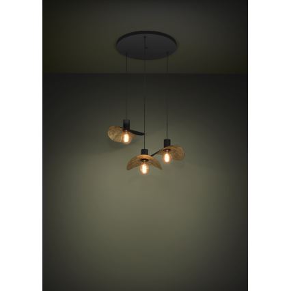 Eglo - Hängeleuchte 3xE27/40W/230V schwarz/golden
