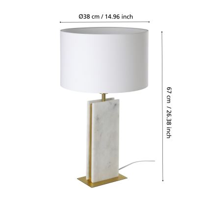Eglo - Tischleuchte 1xE27/40W/230V weiß