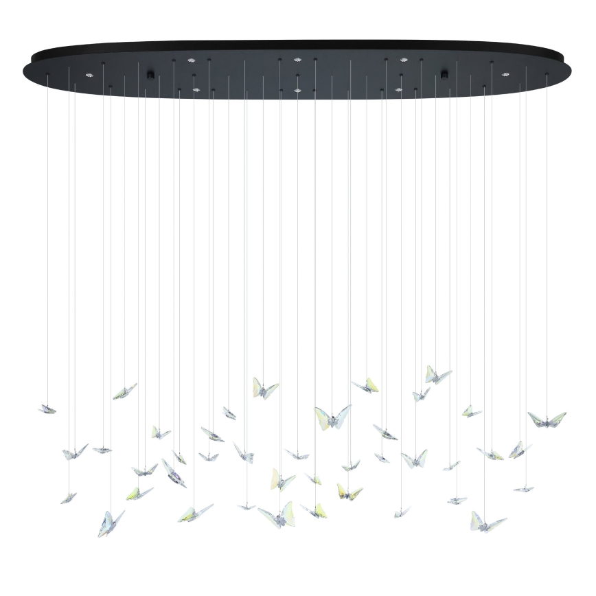 Eglo - LED dimmbare Pendelleuchte an Stahlseil 8xLED/4,2W/230V schwarz/klar