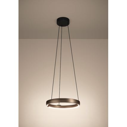 Eglo Stars of Light - LED-dimmbare Pendelleuchte mit Seilabhängung und Bewegungsmelder 2xLED/25W/230V 2200-6500K Ø 80 cm braun