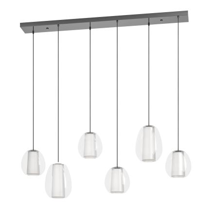 Eglo - LED-dimmbare Pendelleuchte an Stahlseil 2xLED/7W/230V + 4xLED/5,5W + 6xLED/1,6W 2200-6500K schwarz-chrom