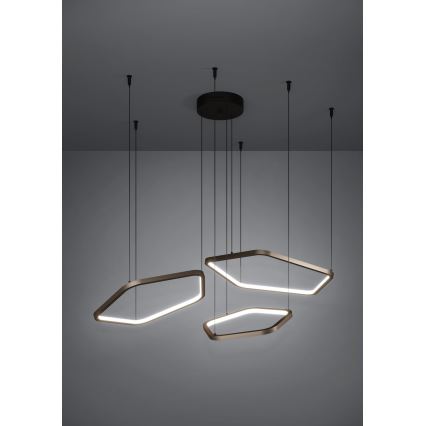 Eglo - Dimmbare LED-Hängeleuchte an Seil LED/50W/230V 2200-6500K Messing + Fernbedienung
