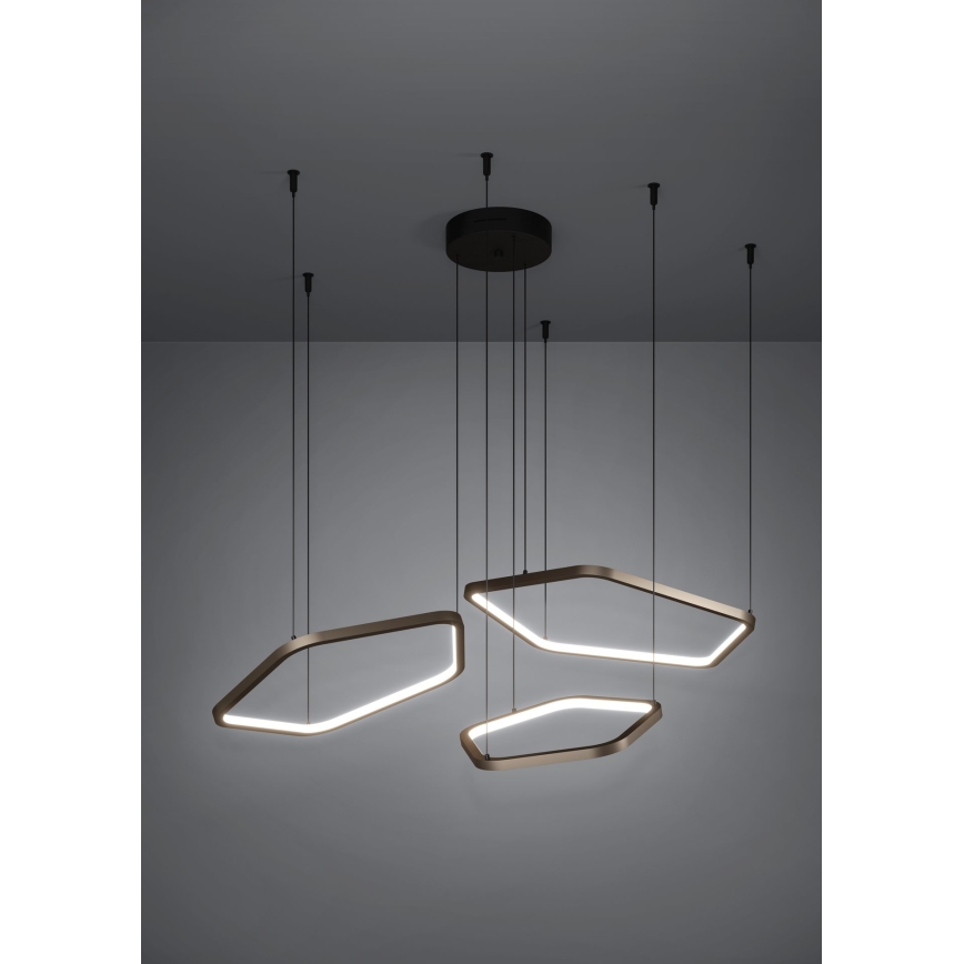 Eglo - Dimmbare LED-Hängeleuchte an Seil LED/50W/230V 2200-6500K Messing + Fernbedienung