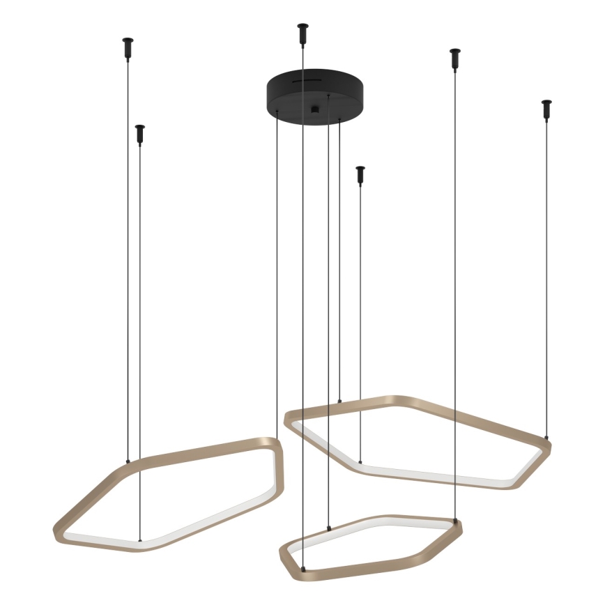 Eglo - LED-dimmbare Pendelleuchte mit Kabel LED/50W/230V Messing + Fernbedienung