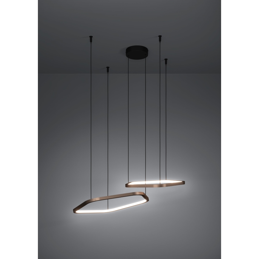 Eglo - LED-dimmbare Pendelleuchte mit Seilaufhängung LED/30W/230V goldfarben + Fernbedienung