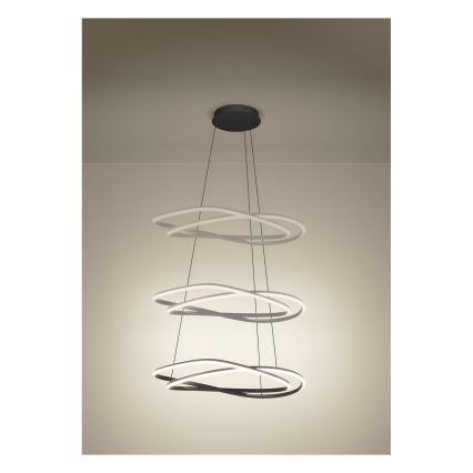 Eglo - Dimmbare LED-Hängeleuchte mit Seilabhängung LED/60W/230V 2200-6500K grau + Fernbedienung