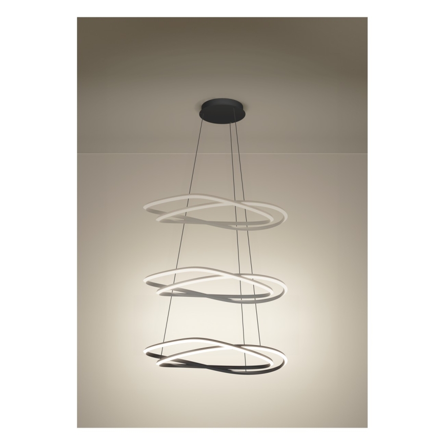 Eglo - Dimmbare LED-Hängeleuchte mit Seilabhängung LED/60W/230V 2200-6500K grau + Fernbedienung