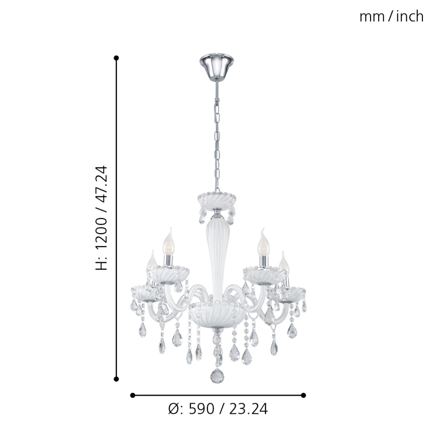 Eglo 39113- Kronleuchter CARPENTO 5xE14/40W/230V