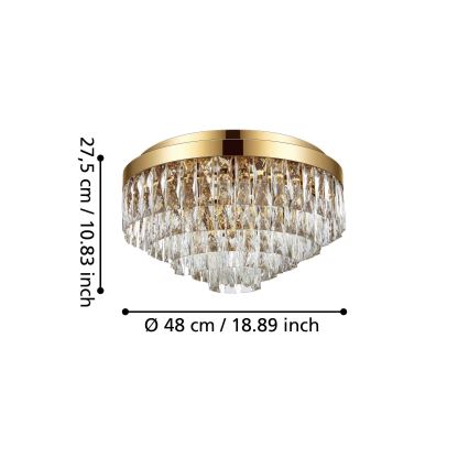 Eglo - Deckenleuchte 8xE14/40W/230V gold