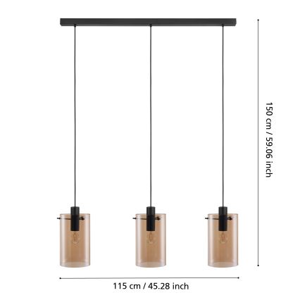 Eglo - Kronleuchter an Schnur 3xE27/40W/230V