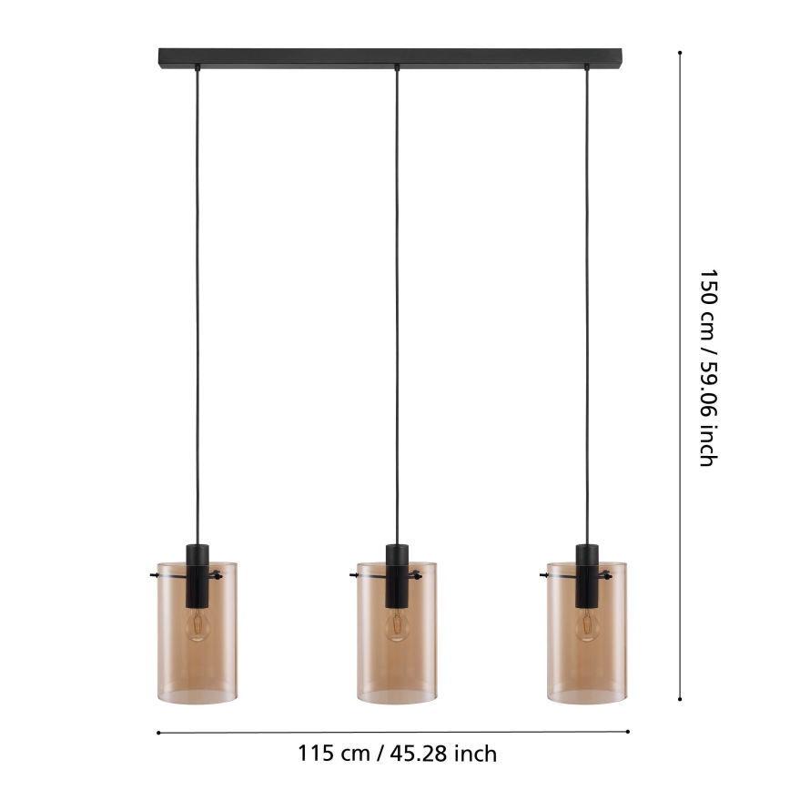 Eglo - Kronleuchter an Schnur 3xE27/40W/230V