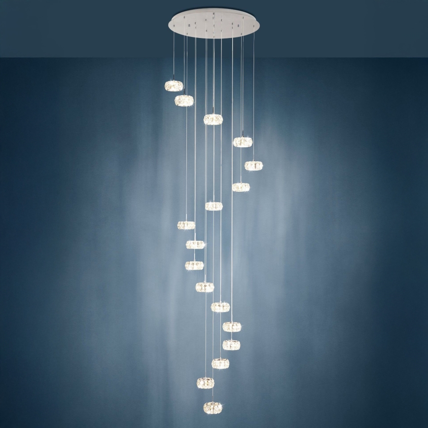Eglo 39546 - Dimmbarer LED-Kronleuchter Schnur CORLIANO 17xLED/4,5W/230V