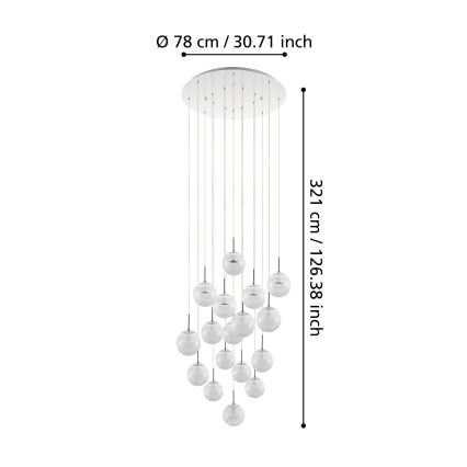 Eglo  - LED-Kronleuchter an Schnur MONTEFIO 17xLED/5W/230V dimmbar
