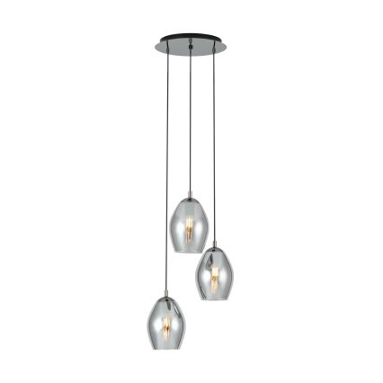 Eglo - Hängeleuchte 3xE27/60W/230V rauchig
