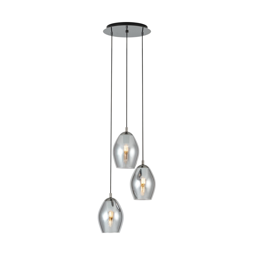 Eglo - Hängeleuchte 3xE27/60W/230V rauchig