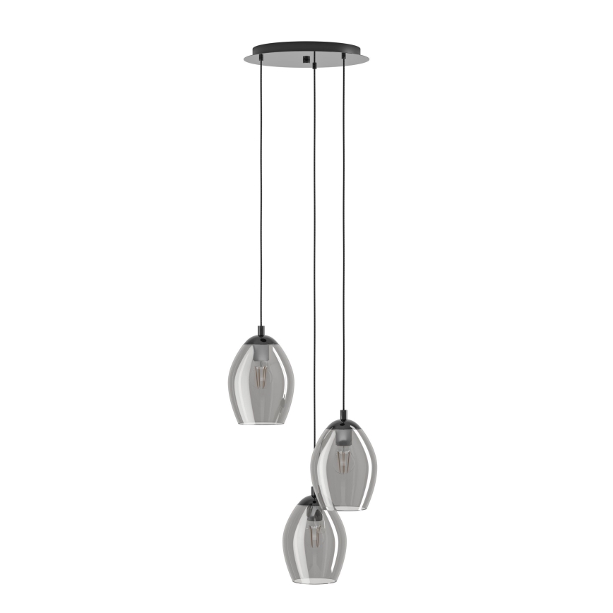 Eglo - Hängeleuchte 3xE27/60W/230V rauchig