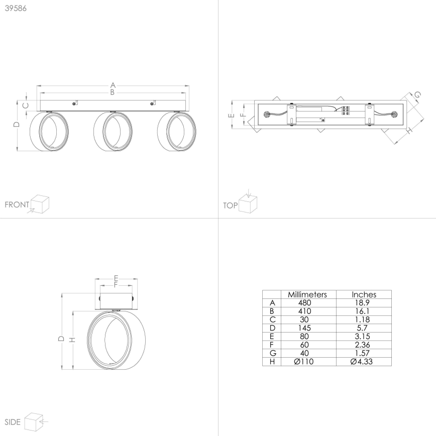 Eglo - LED-Strahler 3xLED/4,6W/230V 3000K