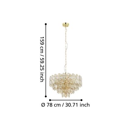 Eglo - Kronleuchter an Kette CALMEILLES 10xE14/25W/230V T. 78 cm