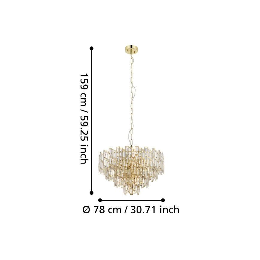 Eglo - Kronleuchter an Kette CALMEILLES 10xE14/25W/230V T. 78 cm