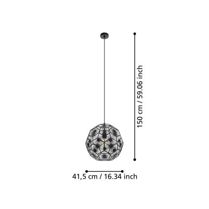 Eglo - Hängeleuchte 1xE27/60W/230V d 41 cm schwarz