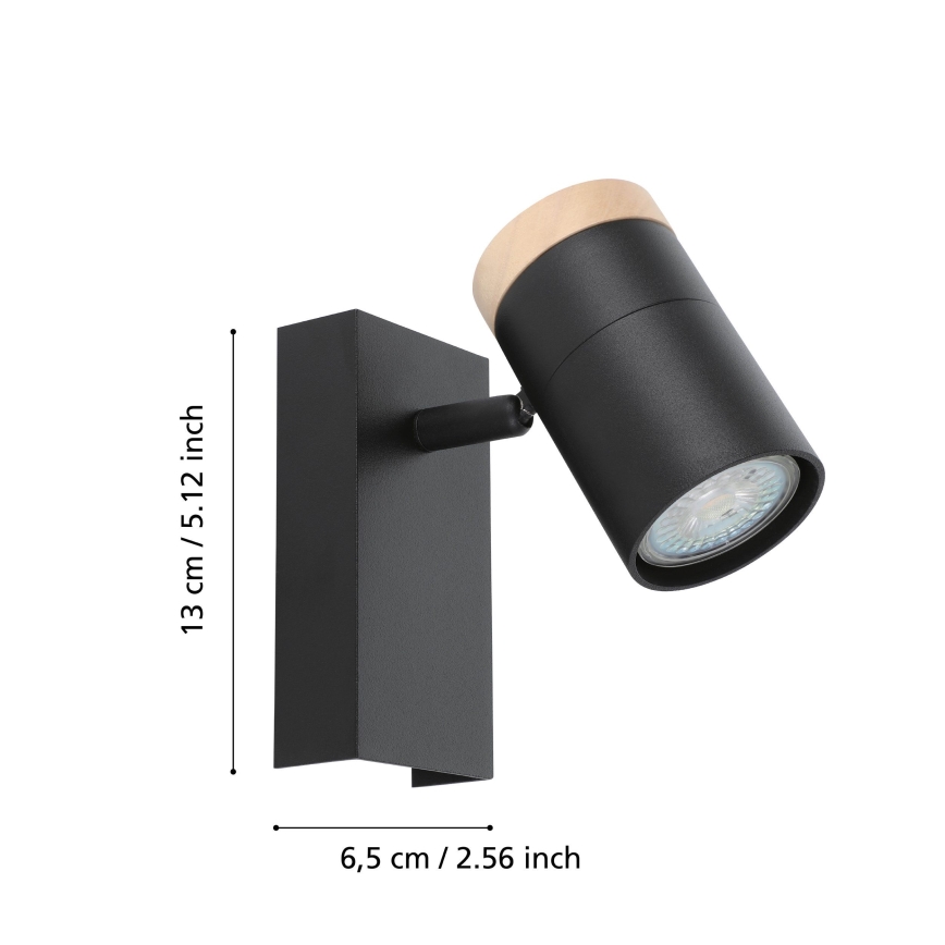 Eglo - LED-Wandstrahler 1xGU10/4,5W/230V 3000K schwarz/braun