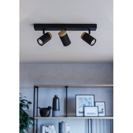Eglo - LED-Strahler 3xGU10/4,5W/230V 3000K schwarz/braun
