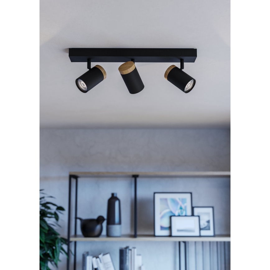 Eglo - LED-Strahler 3xGU10/4,5W/230V 3000K schwarz/braun