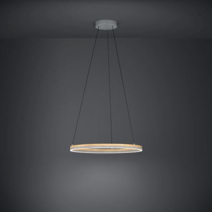 Eglo - Dimmbare LED-Hängeleuchte LED/36W/230V 3000K grau/Eiche