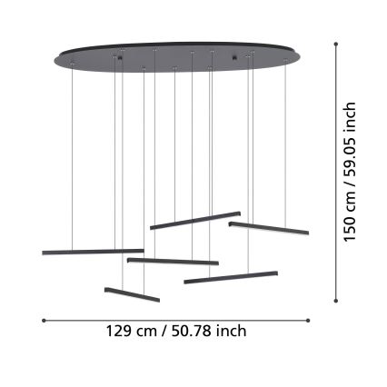 Eglo - Dimmbare LED-Hängeleuchte 6xLED/8,4W/230V 3000K schwarz