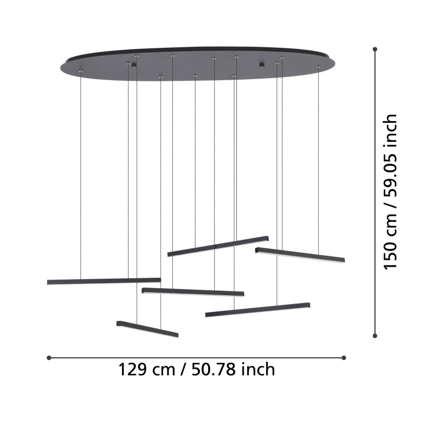 Eglo - Dimmbare LED-Hängeleuchte 6xLED/8,4W/230V 3000K schwarz
