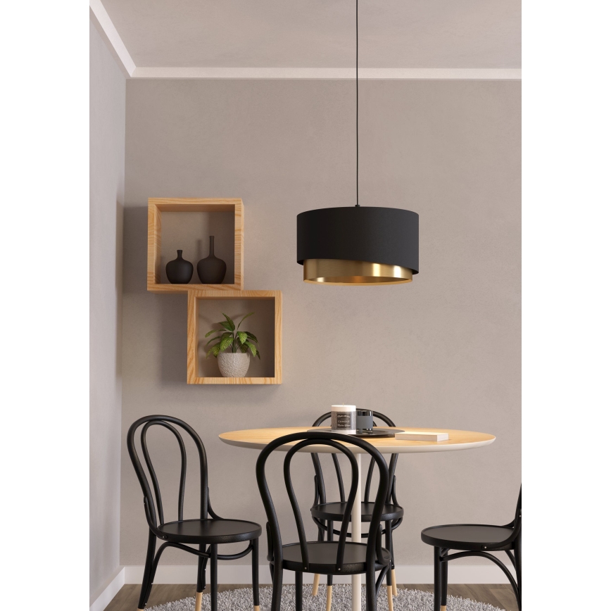Eglo - Hängeleuchte 1xE27/40W/230V schwarz/golden